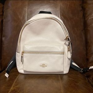 Mini coach Charlie white w/gold hardware